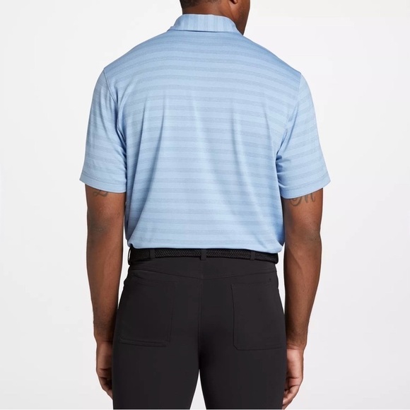 Walter Hagen Performance 11 Major Fine Line Textured Stripe Polo Daylight Blue - Picture 3 of 12